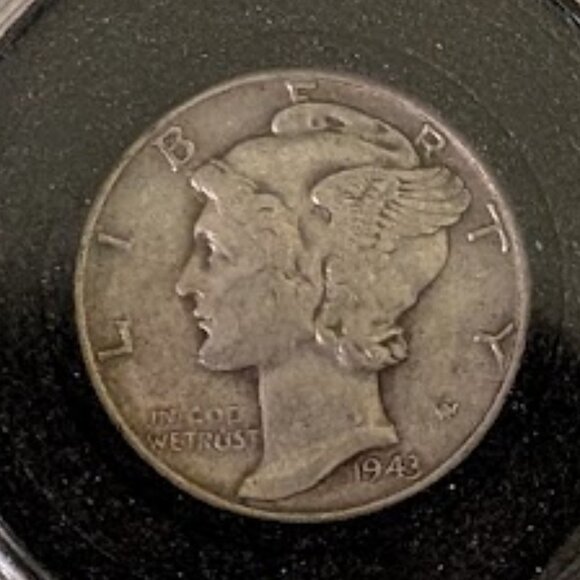 O1 1943-WINGED LIBERTY HEAD DIME - Picture 1 of 2